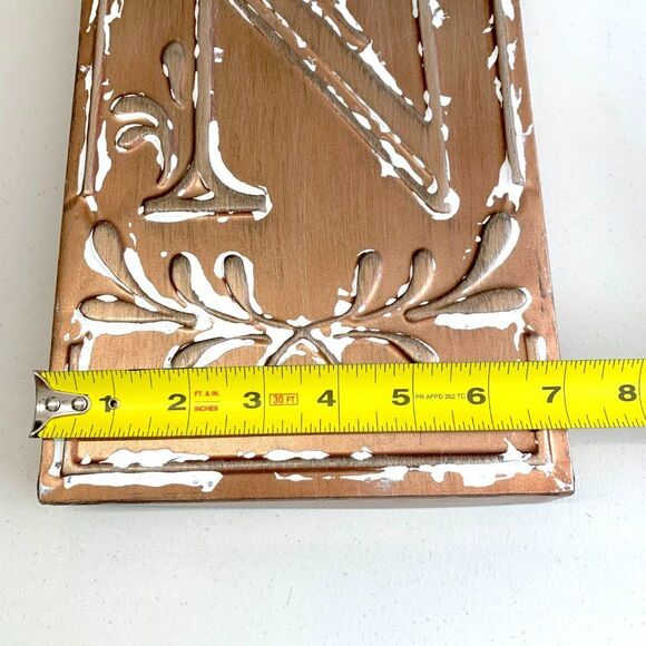 Ashland Rustic Farmhouse Metal Letter "N" Monogram Hanging Tag Decor Sign NWT - Picture 5 of 6